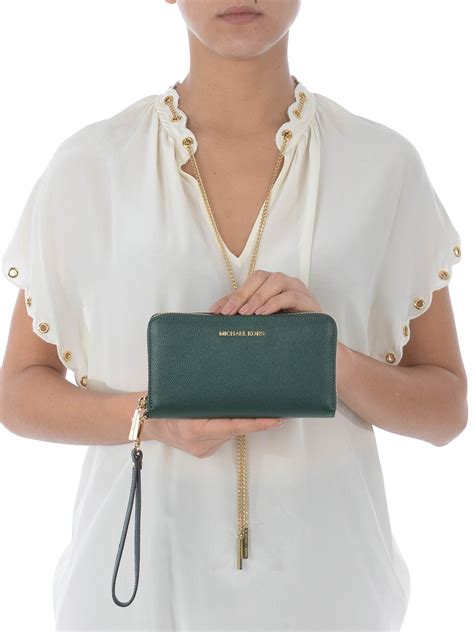 michael kors hunter green wallet|Michael Kors wristlet wallet outlet.